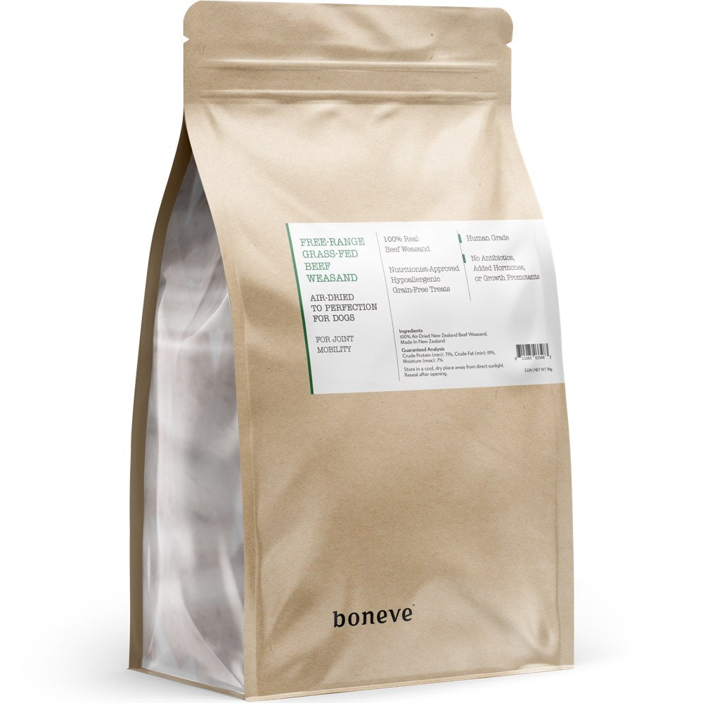 25% OFF: Boneve Free-Range Grass-Fed Beef Weasand Grain-Free Air-Dried Dog Chews 70g