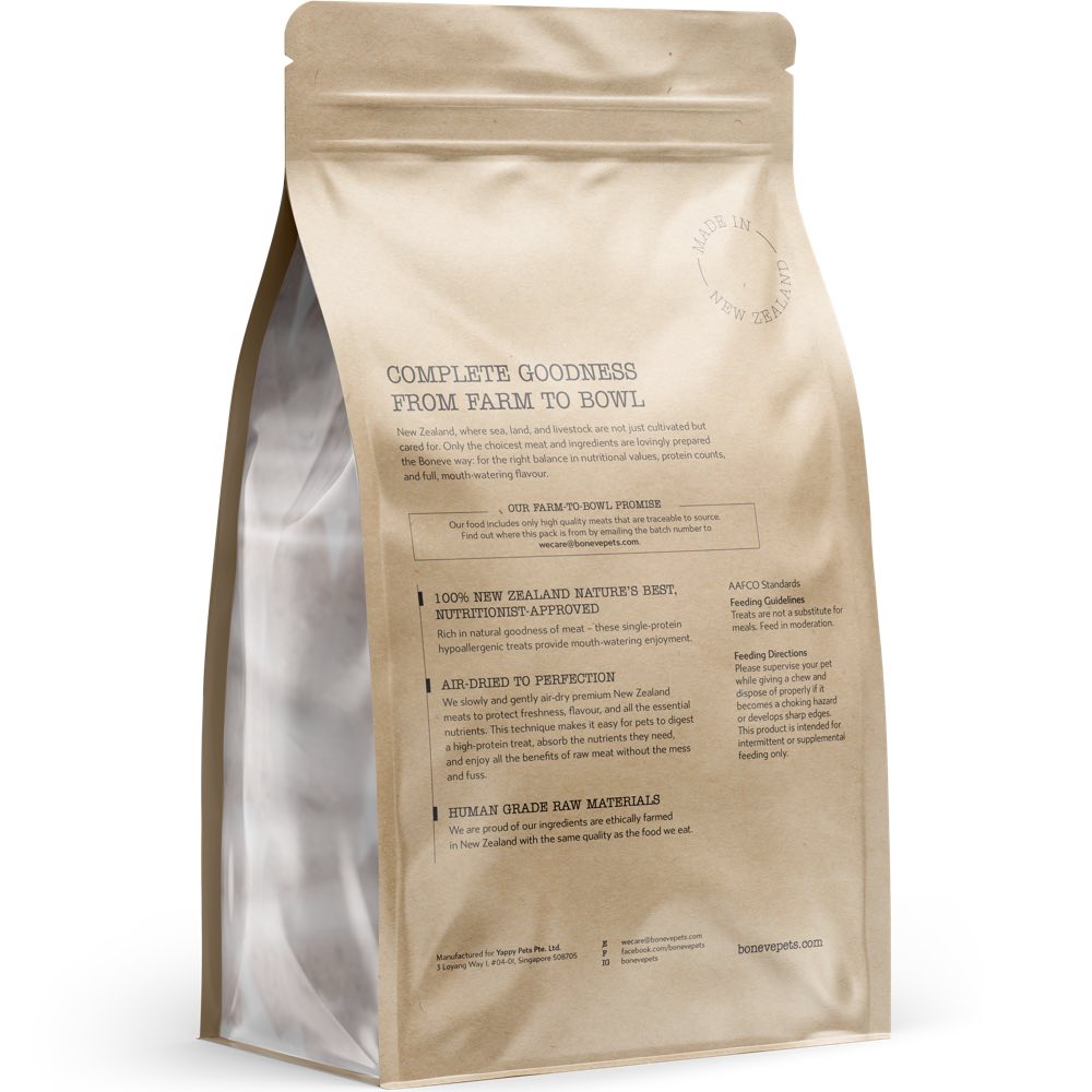 25% OFF: Boneve Free-Range Grass-Fed Beef Weasand Grain-Free Air-Dried Dog Chews 70g