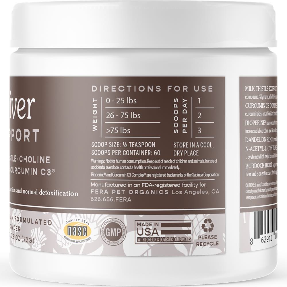 Fera Pets Liver Support Supplement Powder For Cats & Dogs 2.5oz