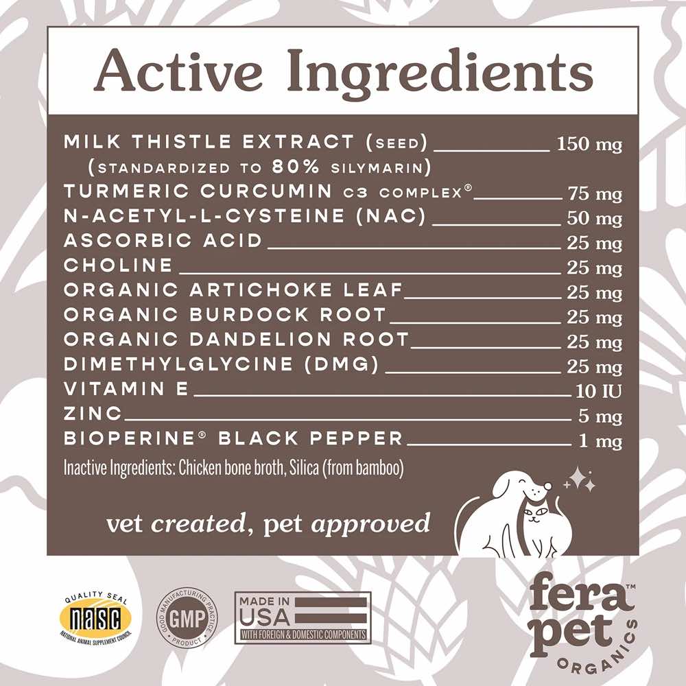 Fera Pets Liver Support Supplement Powder For Cats & Dogs 2.5oz
