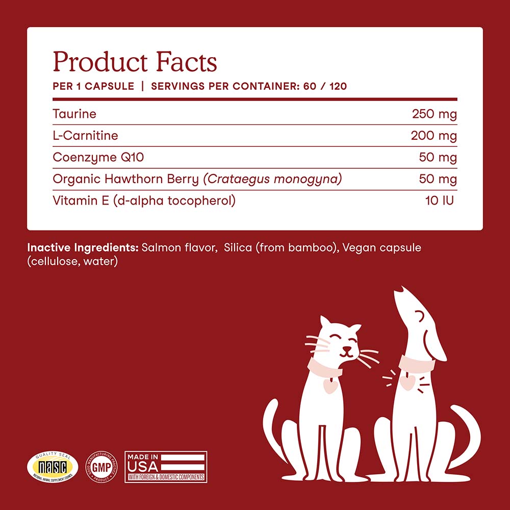 Fera Pets Cardiac Support Supplement For Cats & Dogs 60caps