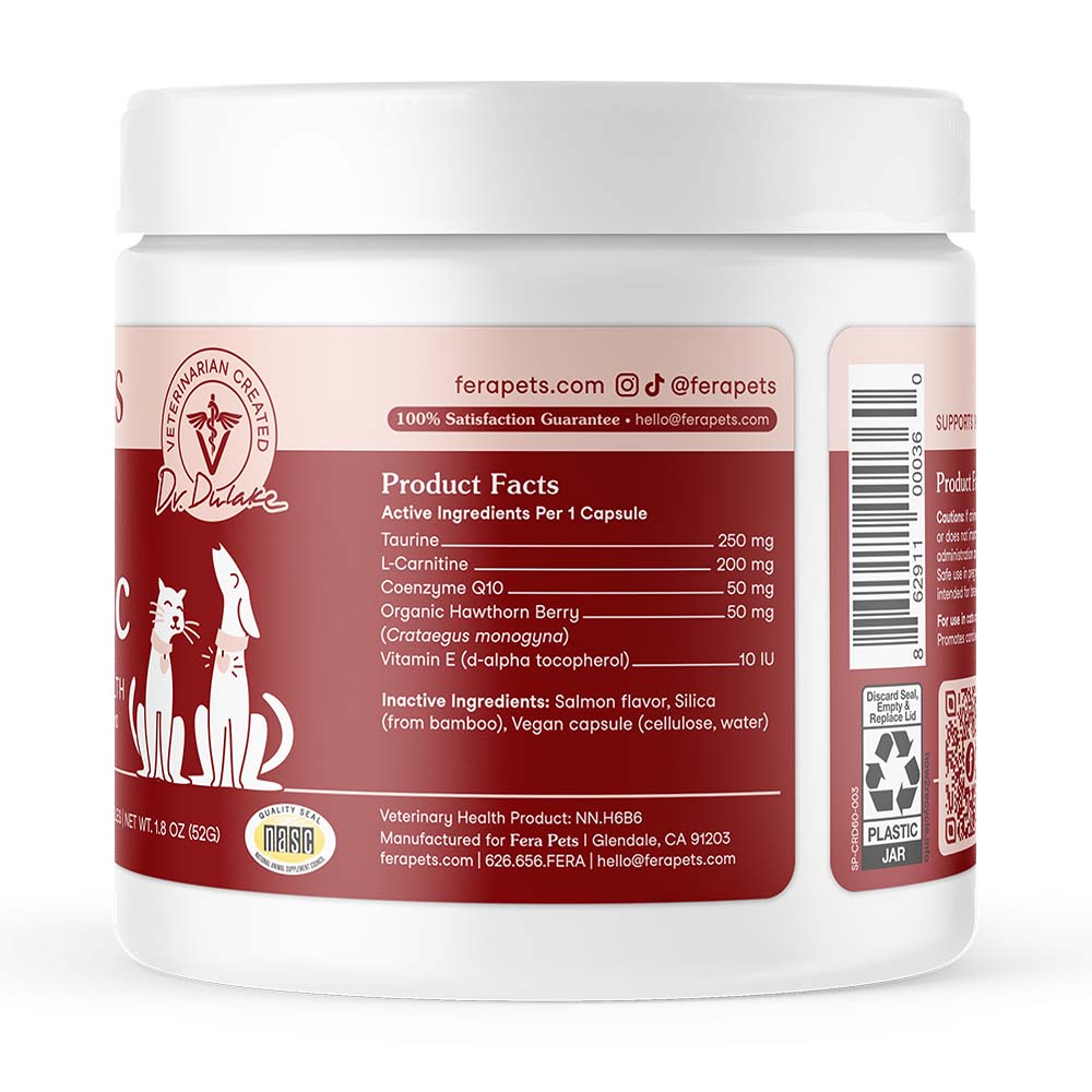 Fera Pets Cardiac Support Supplement For Cats & Dogs 60caps