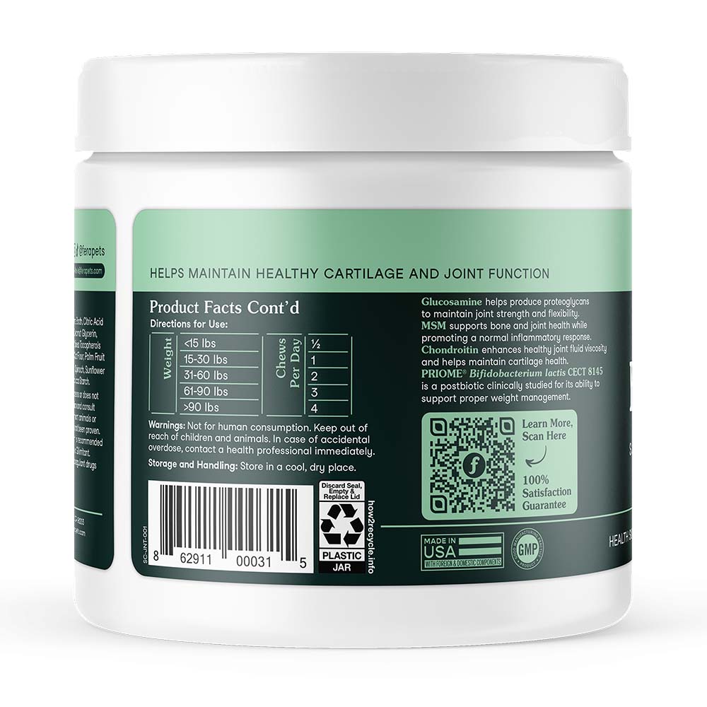 Fera Pets Hip + Joint Dog Supplement Chews 90ct