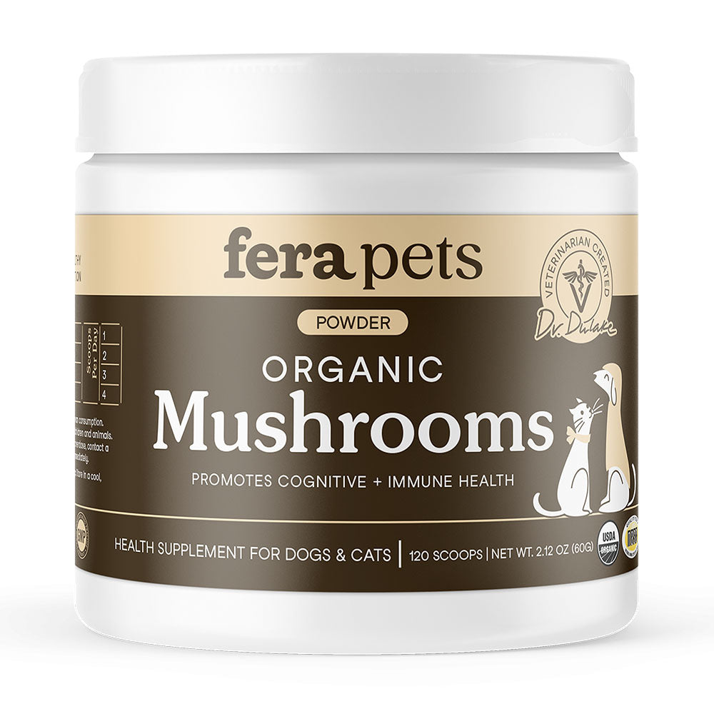 Fera Pets Organic Mushrooms Immune Support Supplement Powder For Cats & Dogs 2.12oz