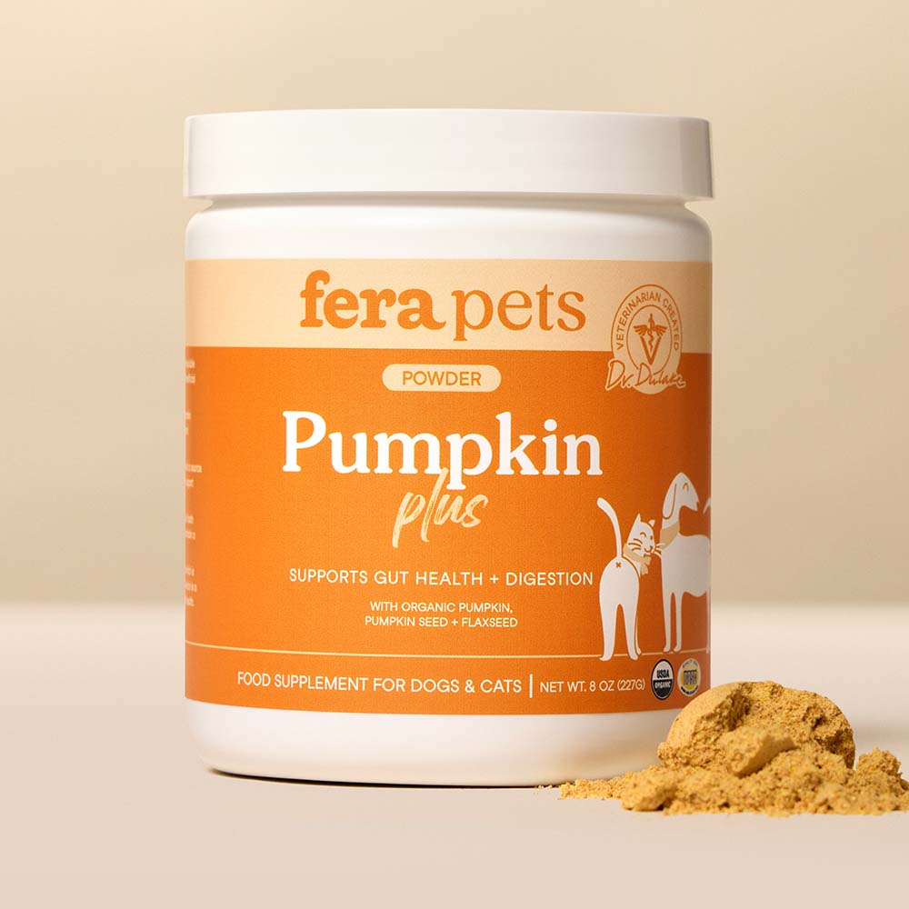 Fera Pets Organic Pumpkin Plus Fiber Support Supplement Powder For Cats & Dogs 8oz