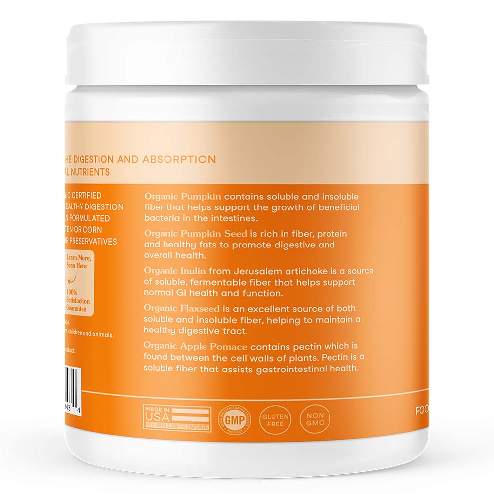 Fera Pets Organic Pumpkin Plus Fiber Support Supplement Powder For Cats & Dogs 8oz