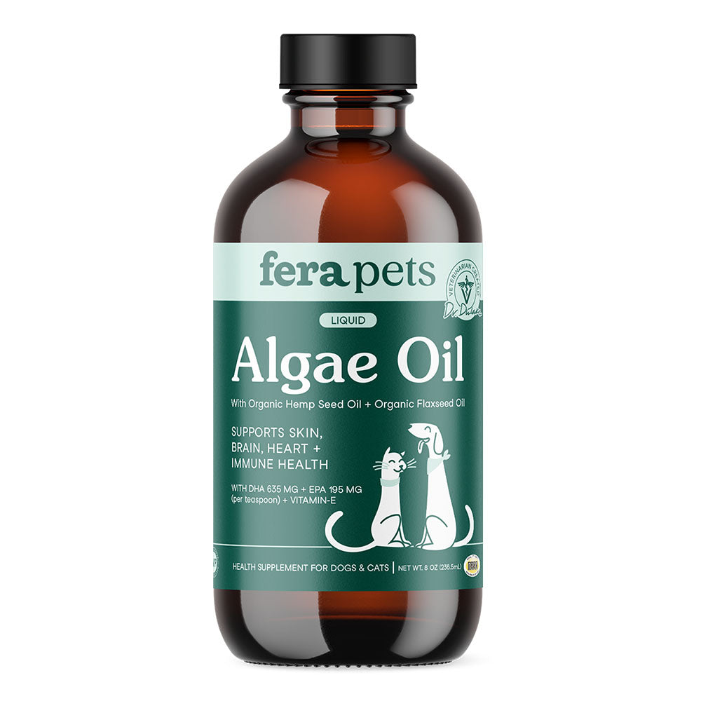 Fera Pets Plant-Based Omega 3s Algae + Flaxseed Oil Supplement For Cats & Dogs 8oz