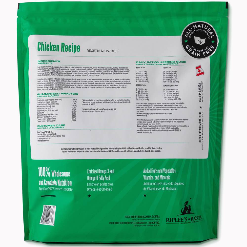 Riplee's Ranch Chicken Grain-Free Dry Cat Food 4lb
